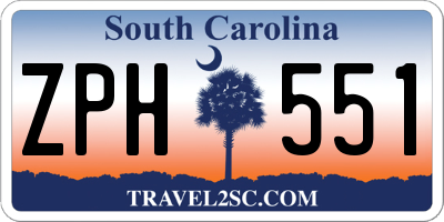 SC license plate ZPH551