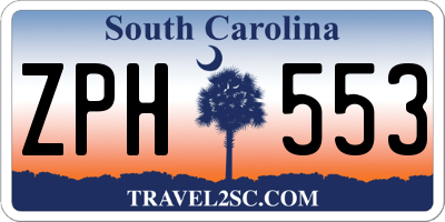 SC license plate ZPH553