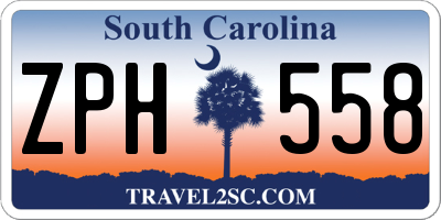 SC license plate ZPH558