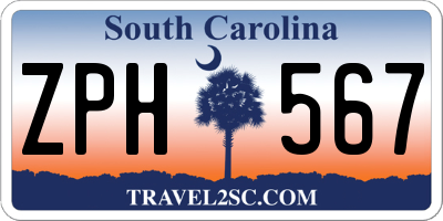 SC license plate ZPH567