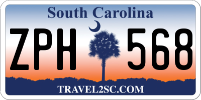 SC license plate ZPH568