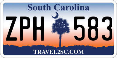 SC license plate ZPH583
