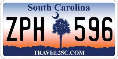 SC license plate ZPH596