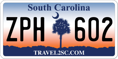 SC license plate ZPH602