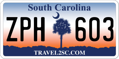 SC license plate ZPH603