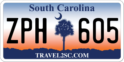 SC license plate ZPH605