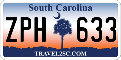 SC license plate ZPH633