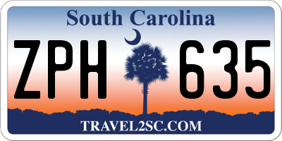 SC license plate ZPH635
