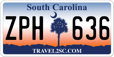 SC license plate ZPH636