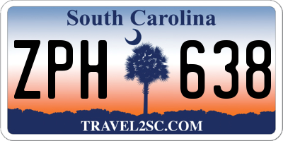 SC license plate ZPH638