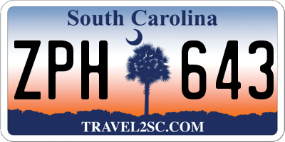 SC license plate ZPH643