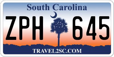 SC license plate ZPH645