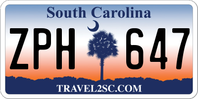 SC license plate ZPH647