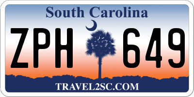 SC license plate ZPH649