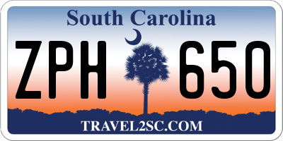 SC license plate ZPH650