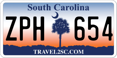 SC license plate ZPH654