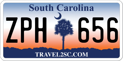SC license plate ZPH656