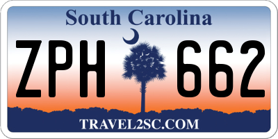 SC license plate ZPH662