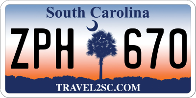 SC license plate ZPH670