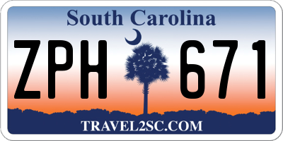 SC license plate ZPH671