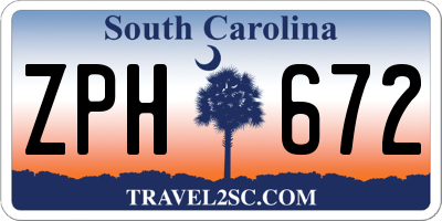 SC license plate ZPH672