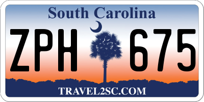 SC license plate ZPH675