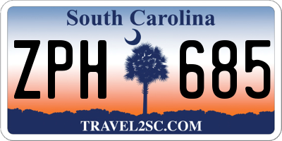 SC license plate ZPH685