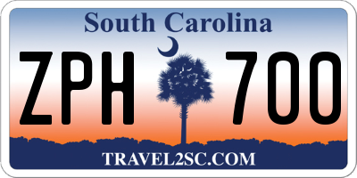 SC license plate ZPH700