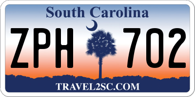 SC license plate ZPH702