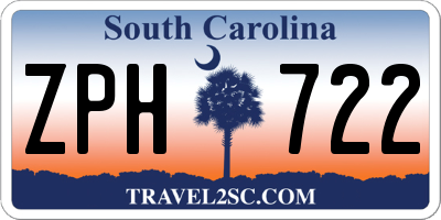 SC license plate ZPH722