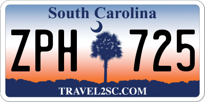 SC license plate ZPH725