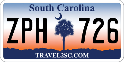 SC license plate ZPH726