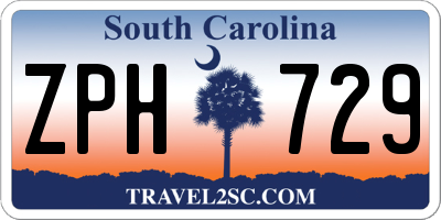 SC license plate ZPH729