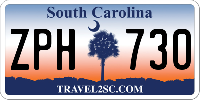 SC license plate ZPH730