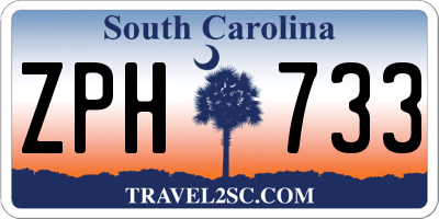 SC license plate ZPH733