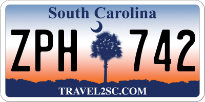 SC license plate ZPH742