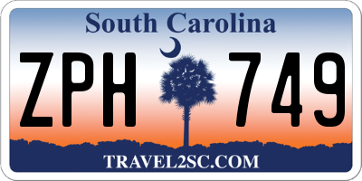 SC license plate ZPH749