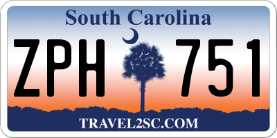 SC license plate ZPH751