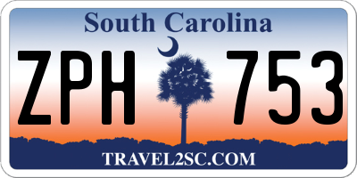 SC license plate ZPH753
