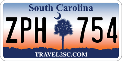SC license plate ZPH754