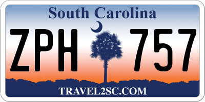 SC license plate ZPH757