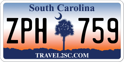 SC license plate ZPH759