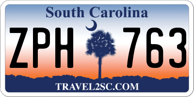 SC license plate ZPH763