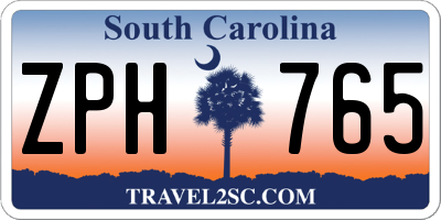 SC license plate ZPH765