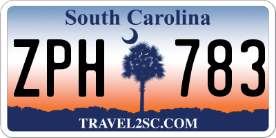 SC license plate ZPH783