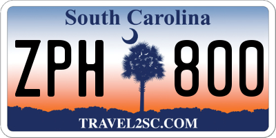 SC license plate ZPH800