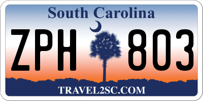 SC license plate ZPH803