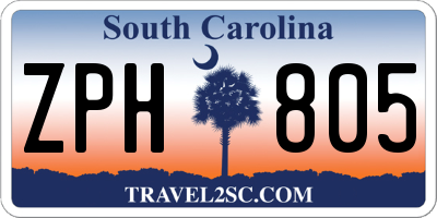 SC license plate ZPH805