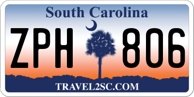 SC license plate ZPH806