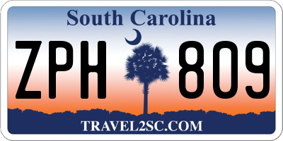 SC license plate ZPH809